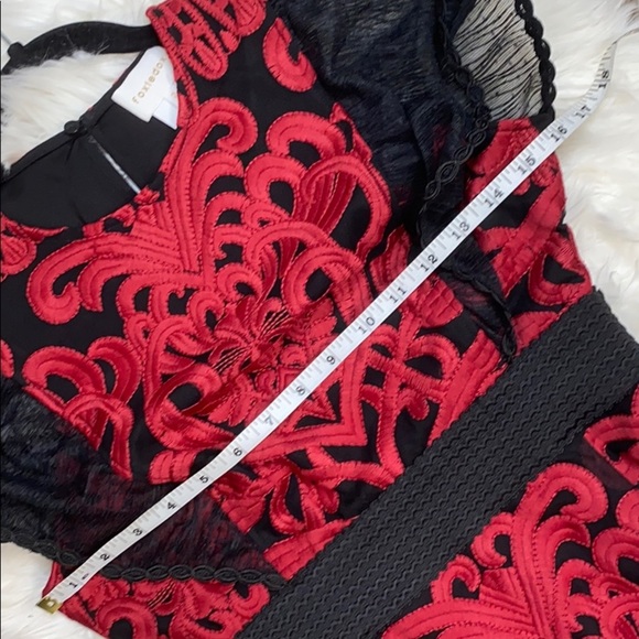 Foxiedox Red and Black Embroidered Dress Sz 2 New! - Picture 14 of 16